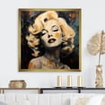 thumbnail image 1 of Designart "Vintage Marilyn Monroe in Yellow and Beige I" Fashion Framed Wall Art Decor - Glam Beige Woman Pop Art Bedroom Framed Canvas Wall Art, 1 of 6