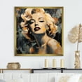 thumbnail image 1 of Designart "Vintage Marilyn Monroe in Yellow and Beige III" Fashion Framed Wall Art Decor - Glam Beige Woman Pop Art Entryway Framed Wall Art, 1 of 6