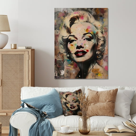 Designart "Vintage Marilyn Portrait Hollywood Icon" Celebrity Metal Wall Art