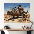 thumbnail image 1 of Designart "Vintage Military Apache Helicopter With Desert Guardians" Military Canvas Prints, 1 of 7
