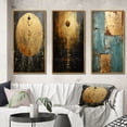 thumbnail image 1 of Designart "Vintage Minimalism Full Moon Mystery II" Modern Geometric Framed Wall Art Set Of 3 - Gold Abstract Geometric Frame Gallery Set For Office Decor, 1 of 6