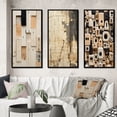 thumbnail image 1 of Designart "Vintage Minimalism New Order Abstract" Modern Geometric Framed Wall Art Set Of 3 - Beige Abstract Frame Gallery Set For Office Decor, 1 of 7