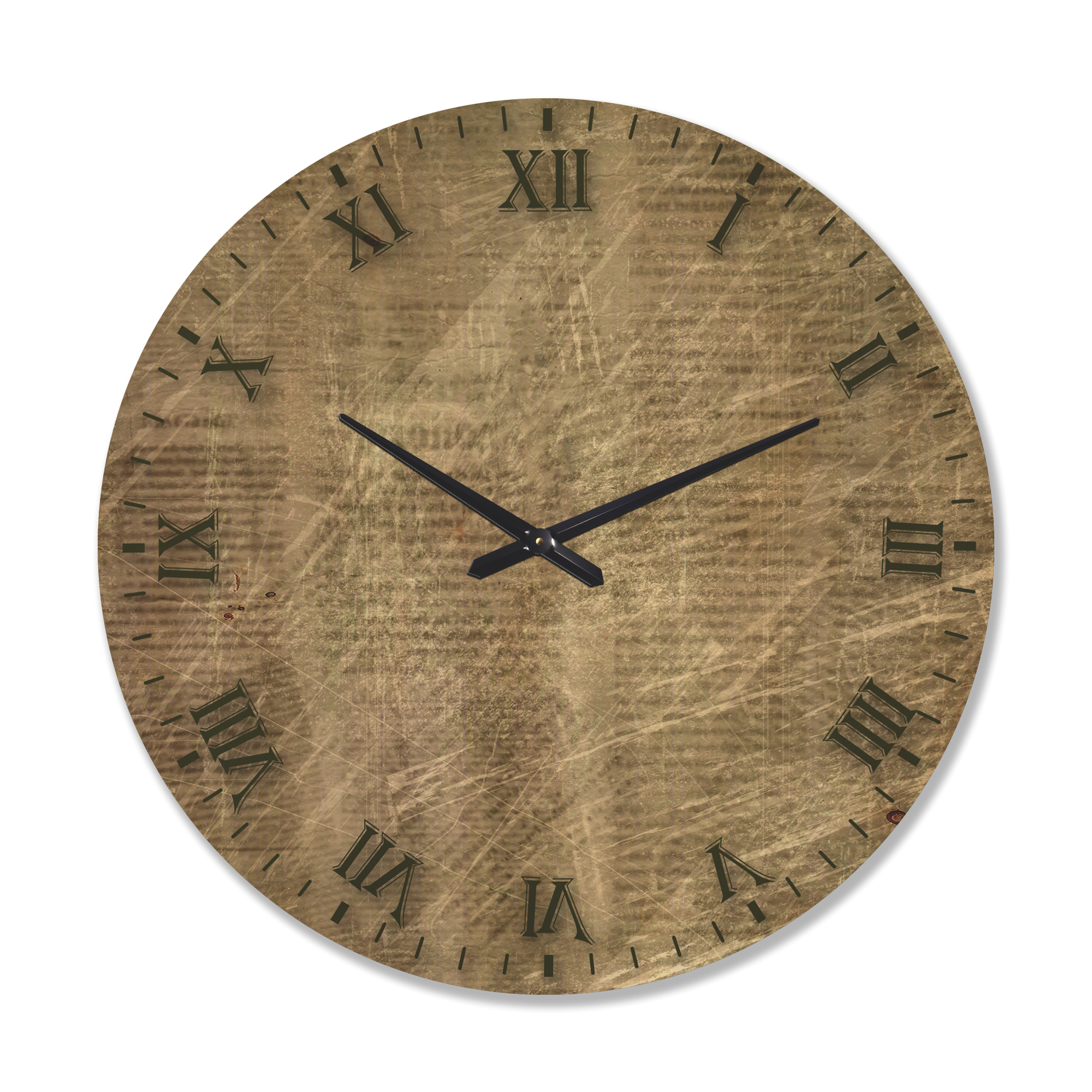 Designart 'Vintage Old Paper Style' Farmhouse Wood Wall Clock
