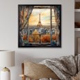 Designart "Vintage Paris Through the Window I" Cityscapes Framed Wall