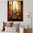 Designart "Vintage Paris Through the Window II" Cityscapes Framed Wall