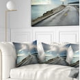thumbnail image 1 of Designart Vintage Pathway into the Ocean - Sea Bridge Throw Pillow - 16x16, 1 of 5
