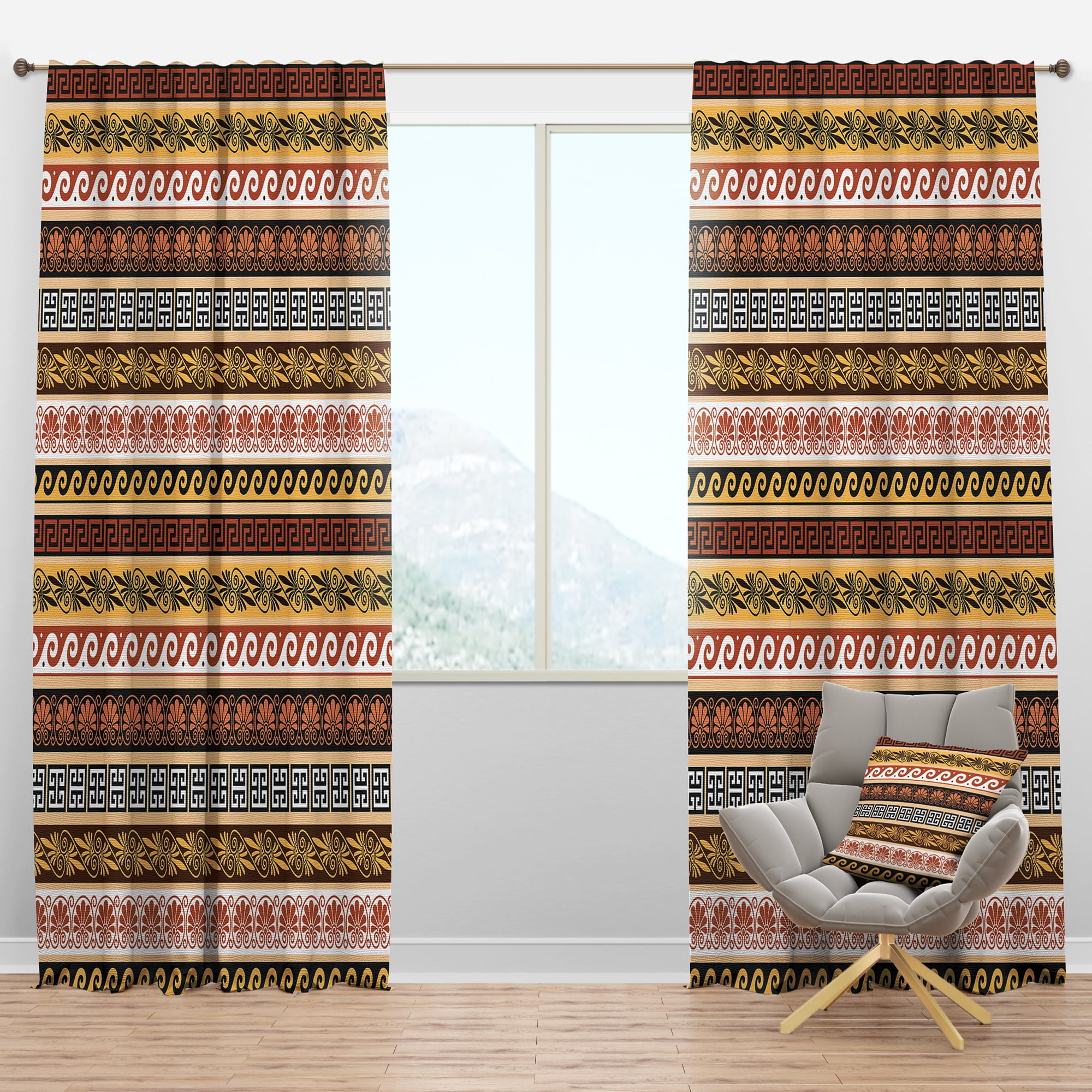 Designart 'Vintage Patterns' Traditional Blackout Curtain Panel