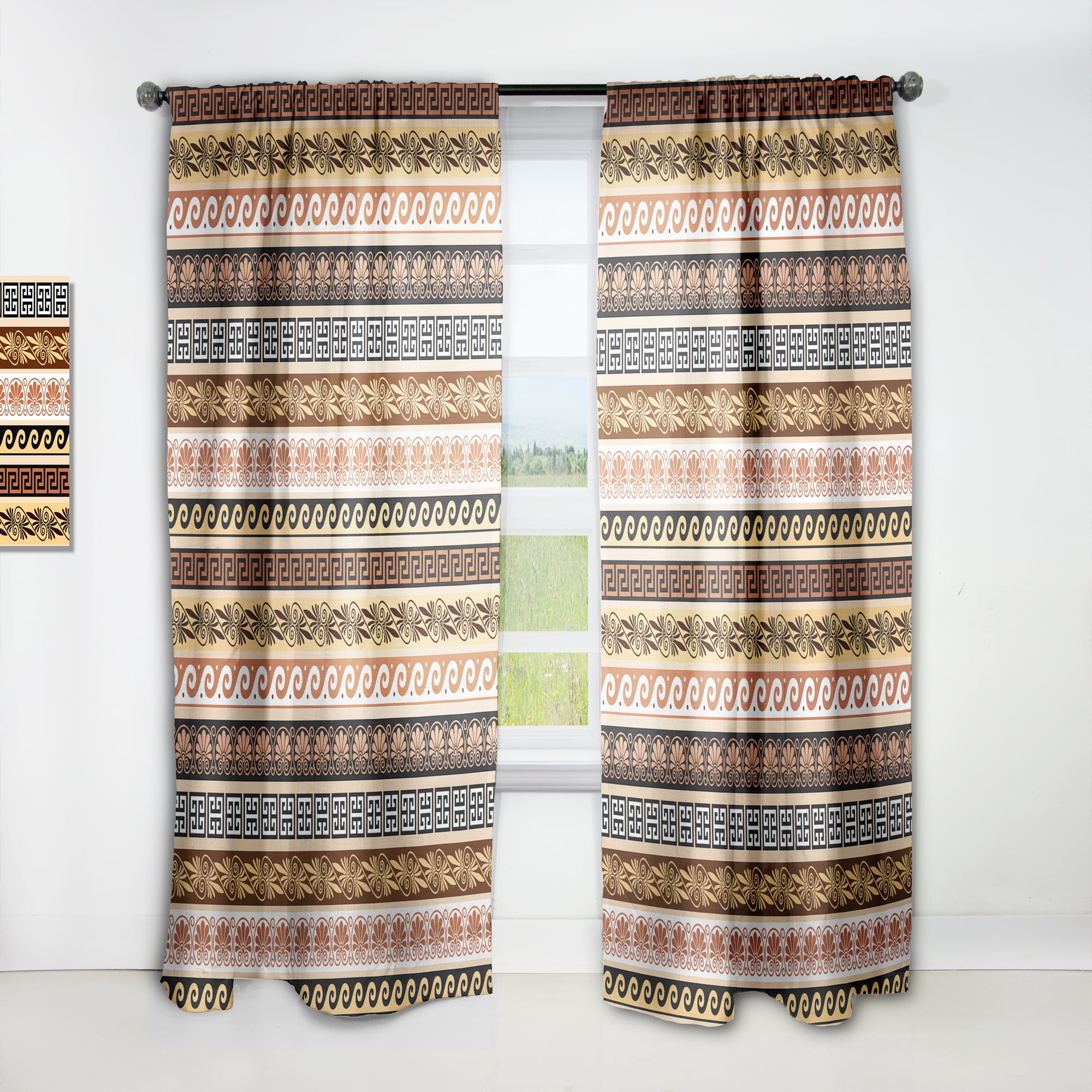 Designart 'Vintage Patterns' Traditional Curtain Panel