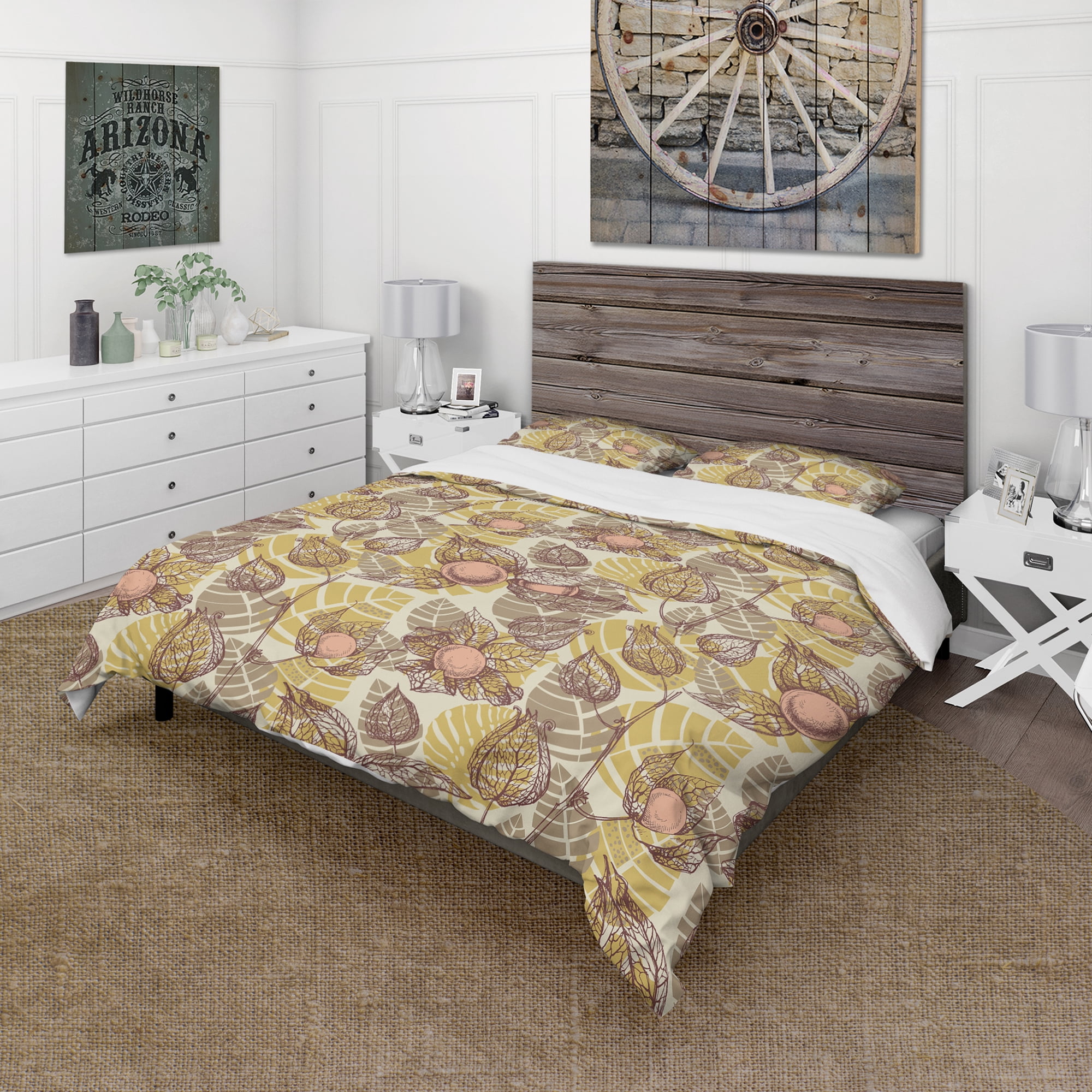 Designart 'Vintage Physalis Drawing' Food & Beverage Duvet Cover Set