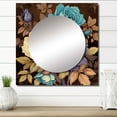 thumbnail image 1 of Designart "Vintage Pink Blue And White Roses in Bloom" Rose Square Mirror For Wall Decor - Large Purple Square Mirror Printed Wall Decor - Traditional Square Living Room Mirror, 1 of 5
