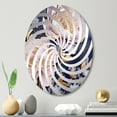 thumbnail image 1 of Designart "Vintage Pink Peonies on a Blue Background" Poppies Vortex Round Wall Mirror - Floral Oval Printed Decorative Mirror - Multiple Color Options, 1 of 1