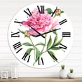 thumbnail image 1 of Designart 'Vintage Pink Peonies' Traditional Wall Clock, 1 of 5