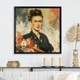 thumbnail image 1 of Designart "Vintage Portrait of Frida" Fashion Framed Wall Art Decor - Glam Orange Woman Mexican Hallway Framed Wall Art Decor, 1 of 6