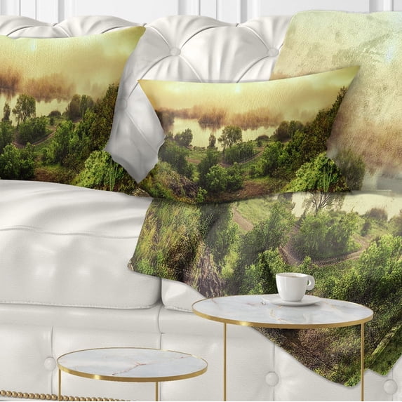 Designart Vintage Raising - Landscape Photography Throw Pillow - 12x20