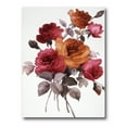thumbnail image 1 of Designart ' Vintage Red and Orange Roses ' Traditional Canvas Wall Art Print, 1 of 4