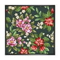 thumbnail image 1 of Designart 'Vintage Red and Pink Wildflowers I' Traditional Framed Canvas Wall Art Print, 1 of 5