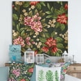 thumbnail image 1 of Designart 'Vintage Red and Pink Wildflowers I' Traditional Print on Natural Pine Wood, 1 of 1