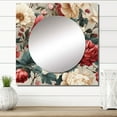thumbnail image 1 of Designart "Vintage Rose And Green Garden II" floral Green Large Square Mirror - Square Bedroom Mirror Printed Wall Decor - Cottage Square Printed Wall Mirror Art, 1 of 5