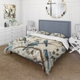 thumbnail image 1 of Designart "Vintage Scene Four Blue Birds on a Branch III" Animals Bird Bedding Covert Set - Bird Blue Animals Bed Set With 1 Sham, 1 of 6