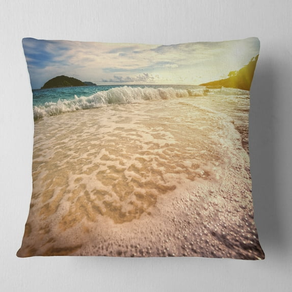 Designart Vintage Style Beach at Similan Park - Seashore Throw Pillow - 18x18