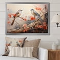 thumbnail image 1 of Designart "Vintage Style Birds Resting on Pink Blossom Tree" Animals Framed Wall Art Decor - Modern Farmhouse Pink Bird Entryway Framed Wall Art Print, 1 of 6