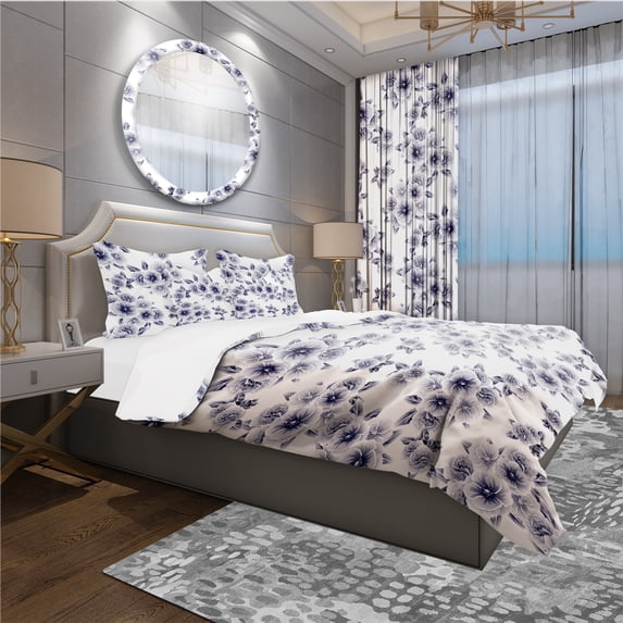 Designart 'Vintage Style Flower Pattern' Modern & Contemporary Duvet Cover Set
