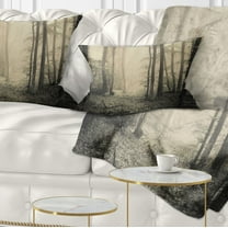 Designart Vintage Style Spring Forest - Landscape Photography Throw Pillow - 12x20