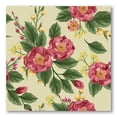 thumbnail image 1 of Designart ' Vintage Sweet Peas and Peonies On Beige ' Traditional Canvas Wall Art Print, 1 of 4
