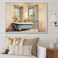 thumbnail image 1 of Designart "Vintage Tile Bathroom I" Bath & Laundry Floater Framed Wall Decor, 1 of 7