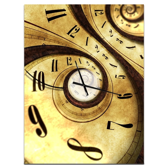 Designart 'Vintage Time Spiral' Modern wall clock