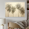 thumbnail image 1 of Designart "Vintage Tranquil Minimalist Tropical Palms I" Palms & Palm Trees Floater Framed Canvas Prints, 1 of 5
