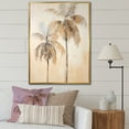 thumbnail image 1 of Designart "Vintage Tranquil Minimalist Tropical Palms III" Palms & Palm Trees Floater Framed Wall Art Living Room, 1 of 5