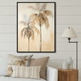 thumbnail image 1 of Designart "Vintage Tranquil Minimalist Tropical Palms III" Palms & Palm Trees Floater Framed Wall Art Living Room, 1 of 5
