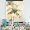thumbnail image 1 of Designart "Vintage Tranquil Minimalist Tropical Palms" Palms & Palm Trees Floater Framed Canvas Art Print, 1 of 5