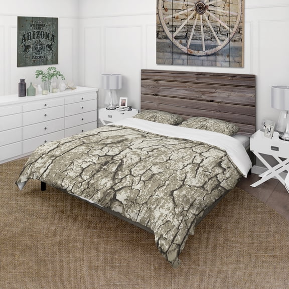 Designart 'Vintage Tree Bark' Vintage Duvet Cover Set