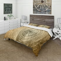 Designart 'Vintage Tree Grooves Annual Rings on Stump' Vintage Duvet Cover Set