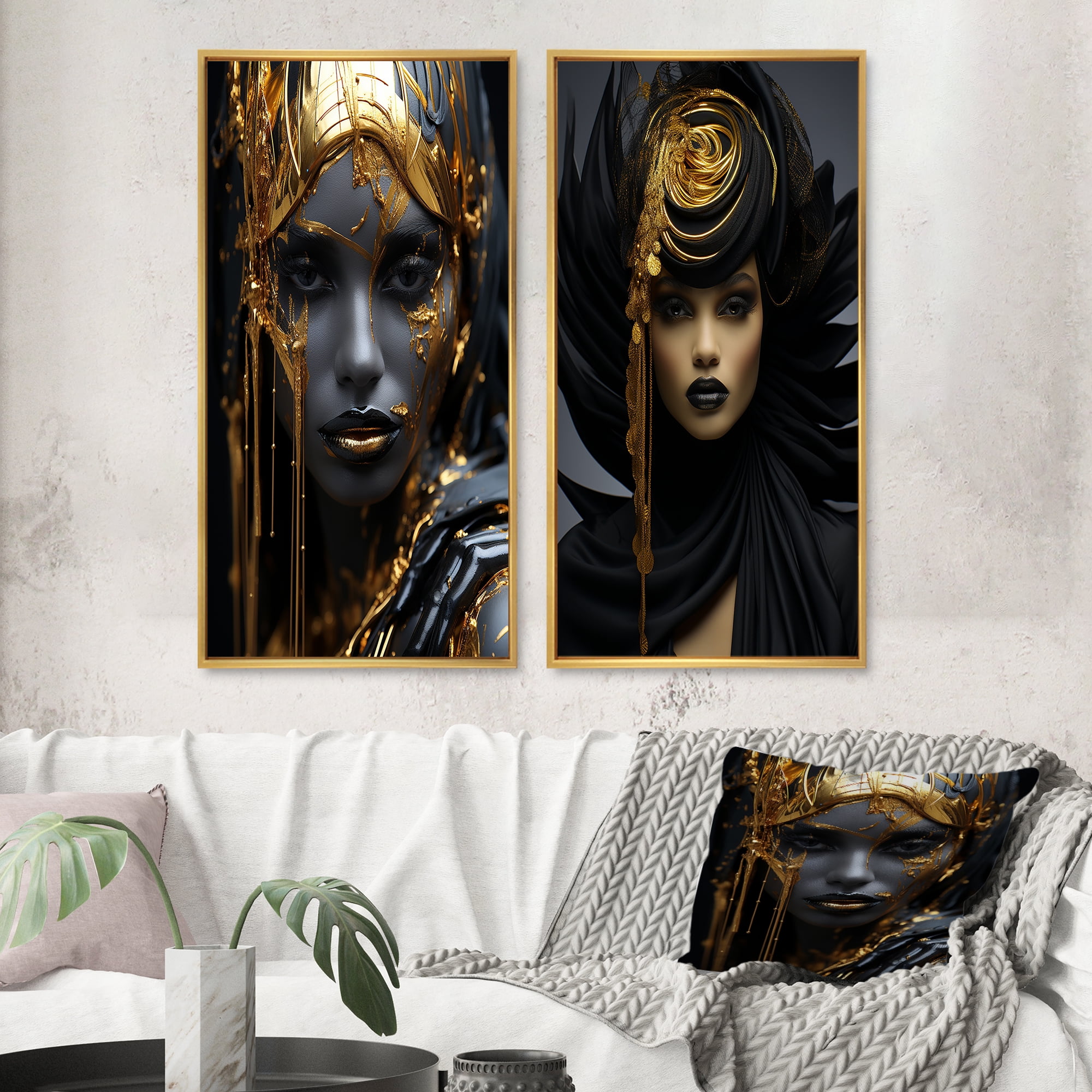 Designart "Vintage Tribal Glamour High Fashion Boho Beauty" Boho Woman