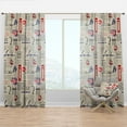 thumbnail image 1 of Designart 'Vintage UK London Kiss Print' Modern & Contemporary Curtain Panel, 1 of 5