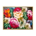 thumbnail image 1 of Designart 'Vintage VIbrant Yellow and Red Flower Still Life II' Traditional Framed Canvas Wall Art Print, 1 of 5
