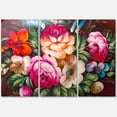 thumbnail image 1 of Designart ' Vintage VIbrant Yellow and Red Flower Still Life III ' Traditional Canvas Wall Art Print, 1 of 3