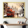 thumbnail image 1 of Designart "Vintage Views London's Timeless Charm II" Cityscapes Framed Wall Art Decor - Industrial Red London Living Room Framed Canvas Art, 1 of 6