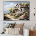 thumbnail image 1 of Designart "Vintage Villa in the Ancient Roman Empire I" Landscapes Framed Wall Art Decor - Coastal Pink Landscape Cottage Entryway Framed Wall Art, 1 of 6
