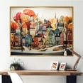 thumbnail image 1 of Designart "Vintage Village in Autumn Orange" Cityscapes Framed Wall Art - Industrial Orange New York Living Room Framed Canvas Art, 1 of 6