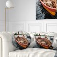 thumbnail image 1 of Designart Vintage Wooden Boat - Seascape Throw Pillow - 12x20, 1 of 5