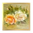 thumbnail image 1 of Designart 'Vintage Yellow and White Roses' Traditional Framed Art Print, 1 of 4