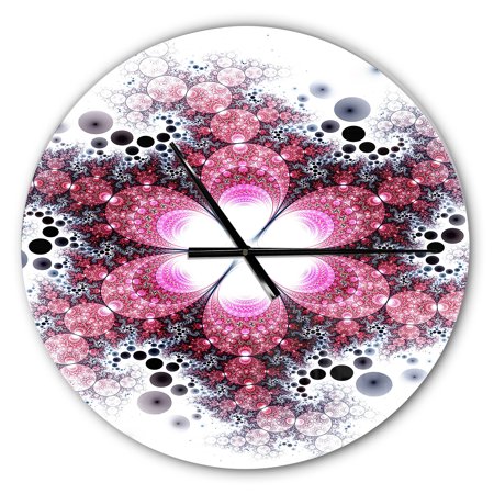 Designart 'Violet Fractal Flower Pattern ' Modern wall clock