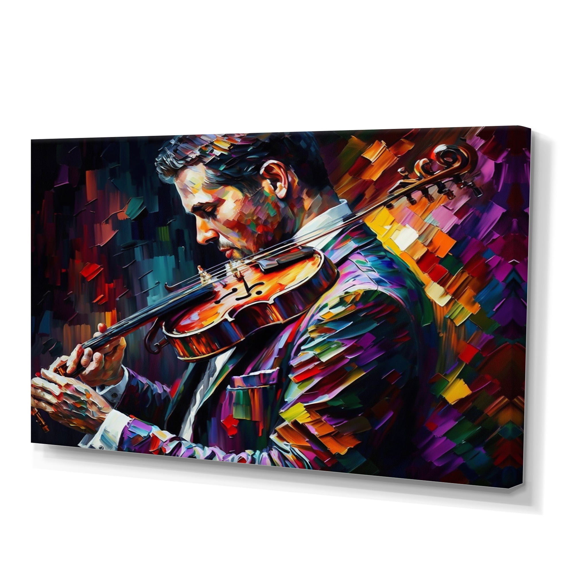 Designart Violin Player II Canvas Wall Art