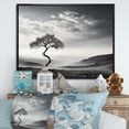 thumbnail image 1 of Designart "Vision Of A Solitary Tree In The Desert" Coastal Waves Floater Framed Wall Art Living Room, 1 of 1