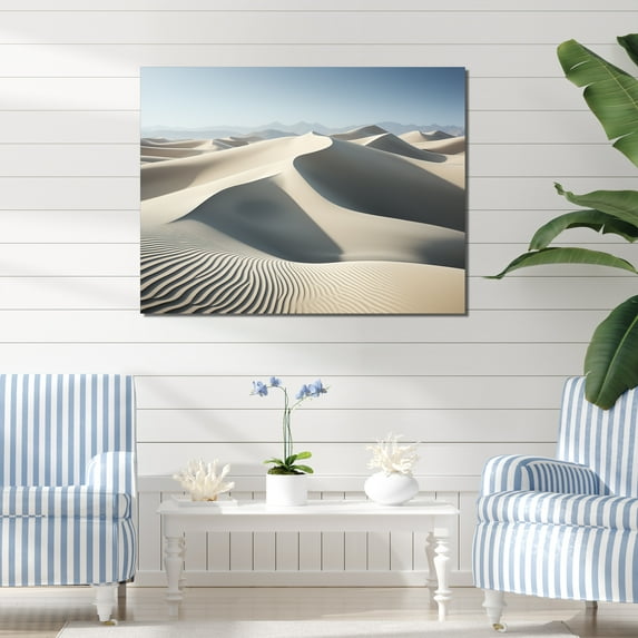 Designart "Vision Of Solitude Among Desert Dunes" Coastal Waves Canvas Wall Art