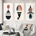 thumbnail image 1 of Designart "Visionary Retro Moon in Geometric Minimalism VI" Transitional Framed Wall Art Set Of 3 - Pink Abstract Transitional Frame Gallery Set For Office Decor, 1 of 6